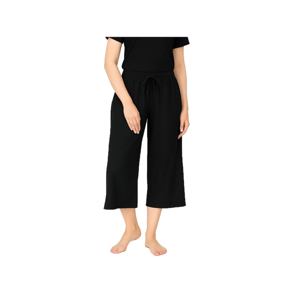 Women's Cotton Plain Loosefit Capri, 3/4th Capri For Girls Single Pack-image-47