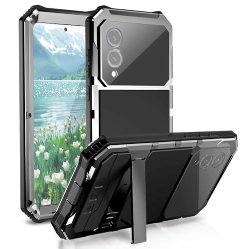 Lunivop for Samsung Galaxy S25 Edge Case Metal Heavy Duty Silver