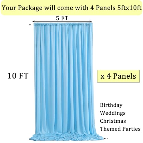 Cortinas para fondo azul bebé 20x10 pies 4 paneles miniatura 6