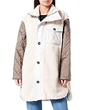 G-STAR RAW Women's Teddy Mix Jacket, Beige/Khaki (Ecru C454-159), L