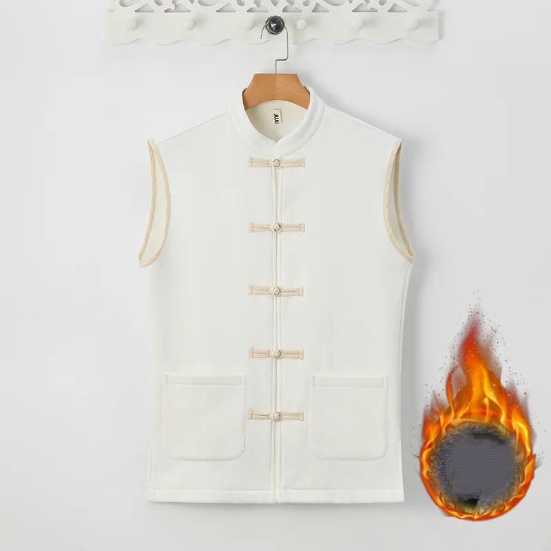 Chaleco Hanfu de hombre de lino algodón tradicional acolchado invierno 6
