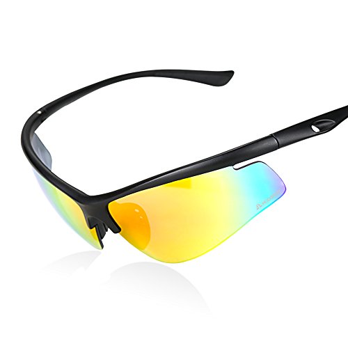 HODGSON Cycling Polarized Sunglasses for Men or Women, Extremely Light UV400 Protection Sports Glasses for Riding, Driving, Fishing, Running and Other Outdoor Activities (Black)