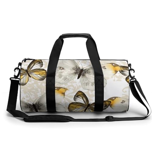 Sac de voyage papillon jaune idéal pour le camping et weekend