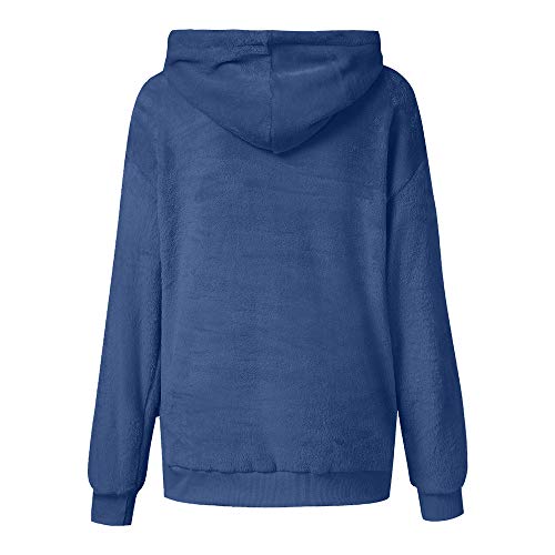 Women's Warm Long Sleeves Pullover Sweatshirts Winter Fluffy Hoodie Top Elegant Hooded Pullover Jumper Plus Size - Thumbnail 3