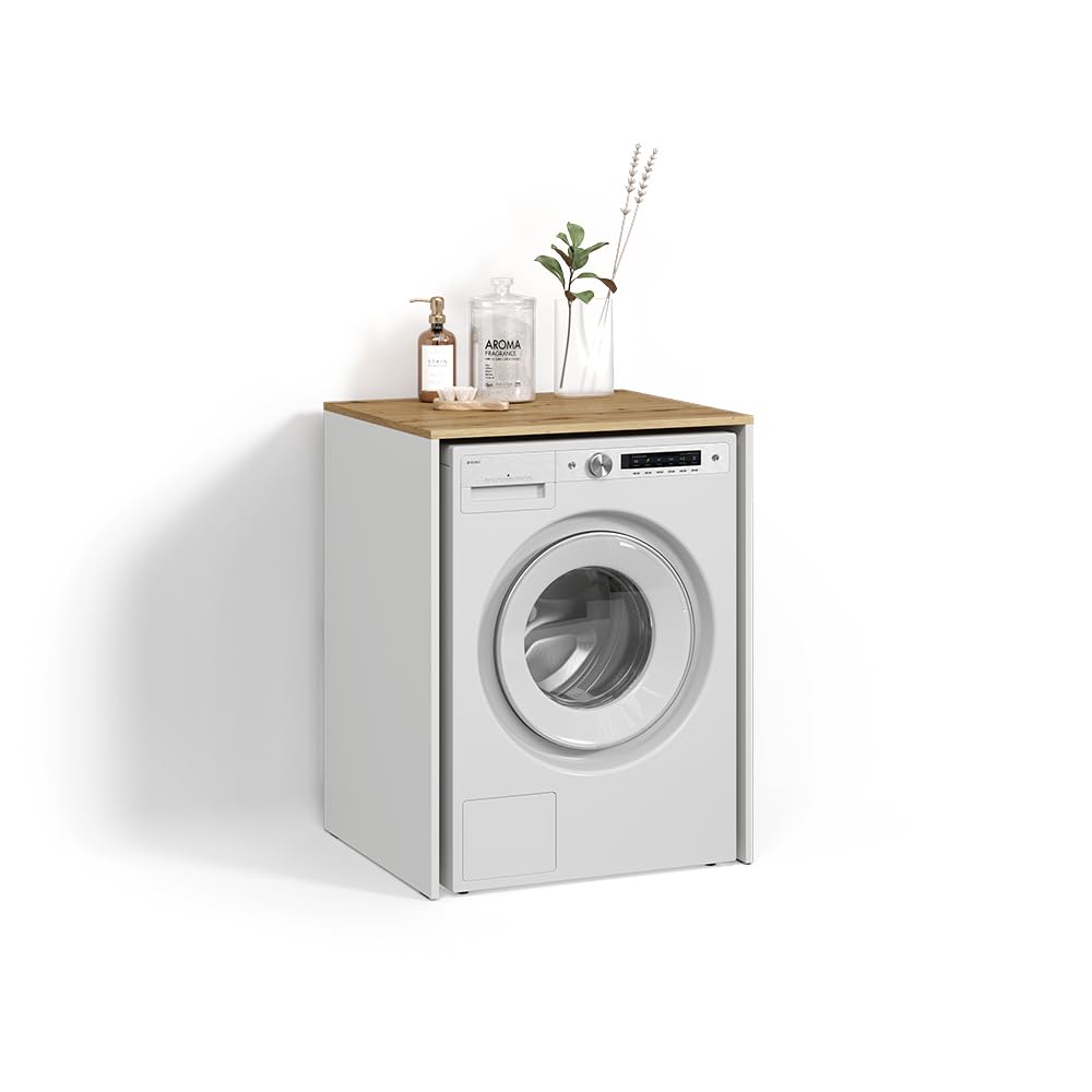 Livinity Mobile lavatrice Paolina, Bianco/Artisan, 68 x 88.2 cm