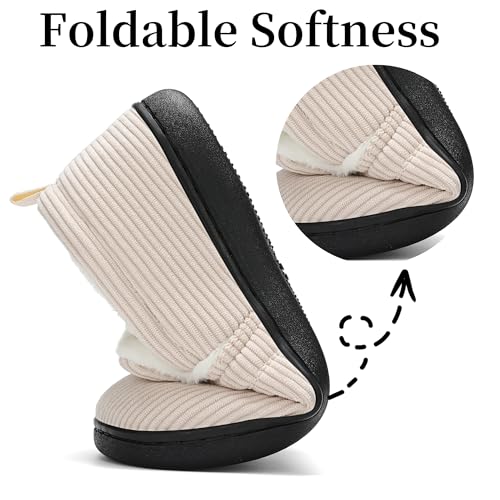 Mens Slippers for Women Slip on House Shoes Outdoor Indoor Warm House Slippers Closed Back Winter Slipper Corduroy2