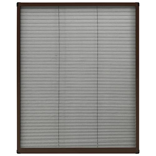 Moustiquaire Enroulable pour Fenêtre de Toit, Moustiquaire plissée pour fenêtre Aluminium Marron 60x80 cm