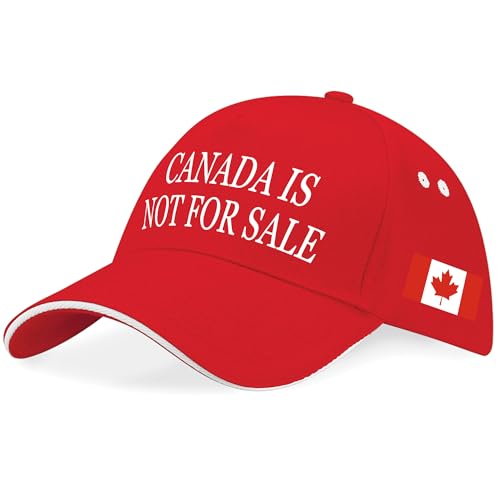 Purple Print House Canada is Not for Sale Casquette de baseball Feuille d'érable Déclaration patriotique canadienne pour homme et femme, rouge/blanc, Taille...