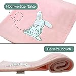 cozy racoon Babydecke | Weiche Kuscheldecke für Baby Jungen und Mädchen I Geschenk zur Taufe, Geburt oder als Erstausstattung I Rosa Decke mit Hase