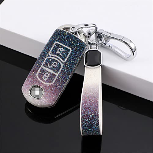 Coque de clé Mazda diamant cristal boîtier de protection antichoc 3 boutons noir