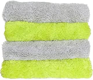 Microfiber Cloth Towel 2-Pack 16inx16in 500gsm Double Sided Ultra-Absorbent edgeless (Green/Light Gray)