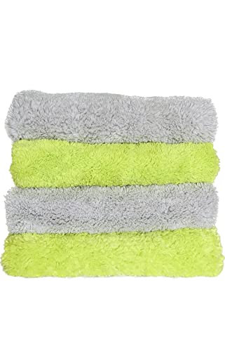 Microfiber Cloth Towel 2-Pack 16Inx16In 500Gsm Double Sided Ultra-Absorbent Edgeless (Green/Light Gray) #TOP5