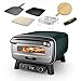 Ninja Artisan Outdoor-Pizzaofen und Heißluftfritteuse, 4 Funktionen, Servierbrett, Pizza-Wiegemesser, 30-cm-Pizzastein, Pizzaschale, Backblech und Heißluft-Fritteusen-Korb, Grün MO201AMZEU