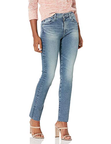 AG Adriano Goldschmied Women's MARI HIGH-Rise Slim FIT Straight Leg Jean with RAW Hem, Navigate, 32