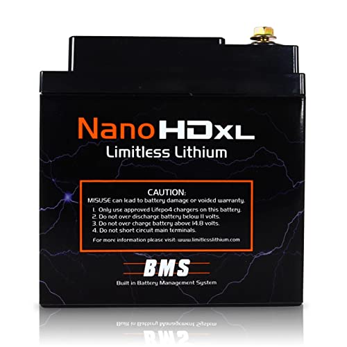 Pkg Limitless Lithium Nano-Hd Xl Bms Motorcycle Power Sports Battery + Nano-Hd Tender Battery Charger #TOP3