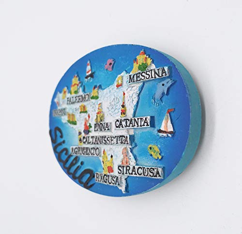 Imán 3D Mapa Sicilia Italia Decorativo miniatura 3