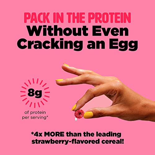 Protein And Gluten-Free Breakfast Cereal By Three Wishes - Strawberry, 6 Pack - High Protein And Low Sugar Snack With Natural Flavors - Vegan, Kosher, Grain-Free And Dairy-Free - Non-Gmo #TOP4