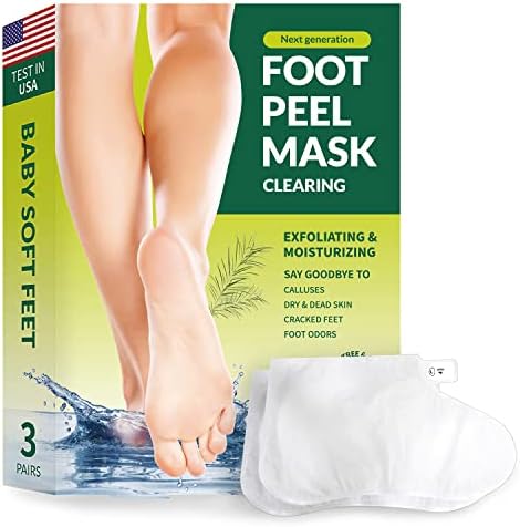 FARMSKIN Foot Peel Mask Clearing/Removes Dry Dead Skin for Cracked Feet/foot peeling mask for soft baby feet with Tea Tree, Cica/Dermatologically Tested (Pack of 3)