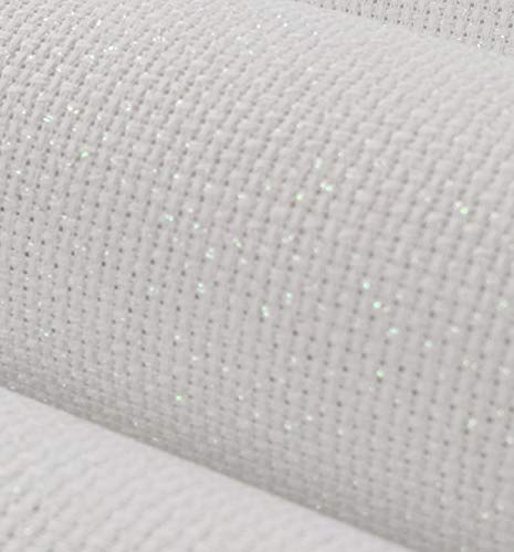 Image of 12 inch x 59 inch 14CT Counted Cotton Aida Cloth Cross Stitch Fabric (White Opal)