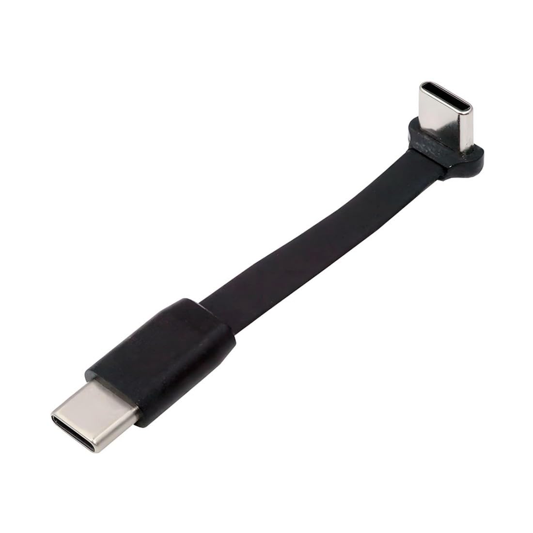 chenyang 2,6 Zoll USB C kurzes flaches Kabel, USB 2.0 Typ C Stecker auf Stecker 90 Grad abgewinkelt PD 65W Schnelllade-Datenverlängerungskabel 66MM