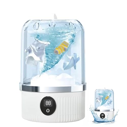 TARSHYRY Unterwäsche Waschmaschine, Wiederaufladbare Mini Tragbare Waschmaschine, Kabellose Kleine Wäschemaschine für Baby, Kleidung, Unterwäsche, Socken, Mini -Design
