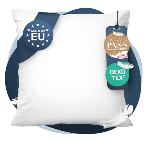CALMONT 3-Kammer Daunenkissen 80x80 I flauschig & Allergiker geeignet I Langlebig & Atmungsaktives...
