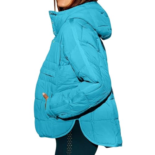 Women's Oversized Hooded Puffer Jacket Quilted Lightweight Winter Warm Pullover Padded Coat, Casual Loose Fit2