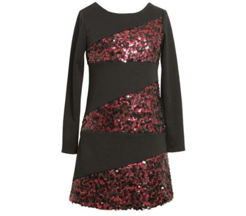 Pink and Black Sequin Banded Dress 6