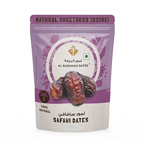 Image of Al Barakah Safawi Dates /Kalmi Dates 400g | Saudi Arabia Dates | 100% Natural | Non- GMO | Gluten Free | Healthy Snack | No Added Sugar | Vegan | Plant Based | Khajur | Khajoor | Khejur
