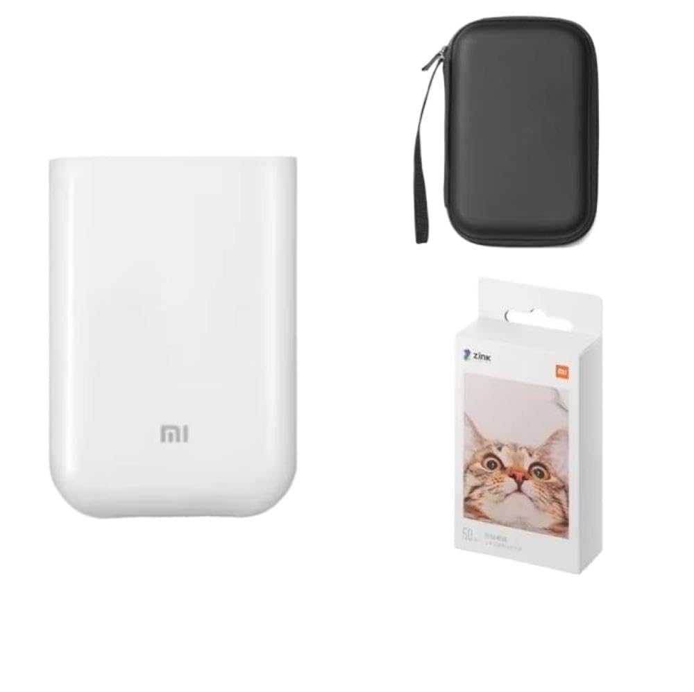 Stampante fotografica portatile 300 dpi con condivisione fai-da-te Stampante fotografica tascabile da 500 mAh compatibile con l'app Mihome(Printer case 50pcs)