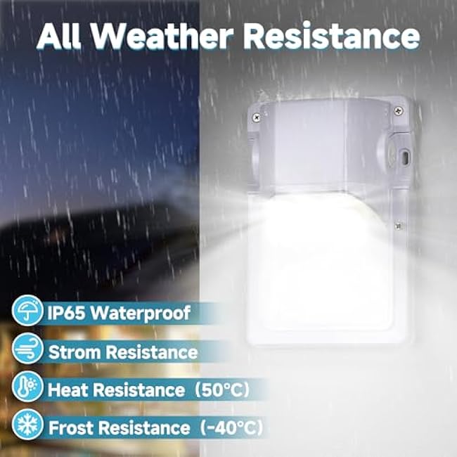 28W LED Wall Pack Light with Dusk to Dawn Sensor Outdoor Lighting,3200LM(150-250W Replacement),Waterproof Security Lights,5000K Daylight,2Pack