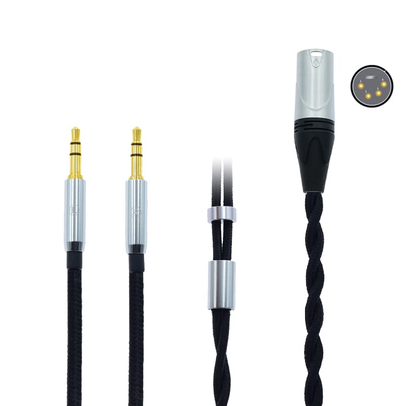 Arklove 4.4 2.5 3.5 mm 4pin 6.35 1/4 Cable Headphone Audio Cables for b8 denon d 5200 7200 9200 beyerdynamic T1 T5P Z1R HIFIMAN Ananda sundara HE400se HE560 HE6se Z7 M2(4.4mm Balanced)