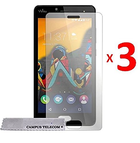 CAMPUS TELECOM 3 Films Vitre Verre Trempé de Protection ecran pour WIKO U-Feel Lite by