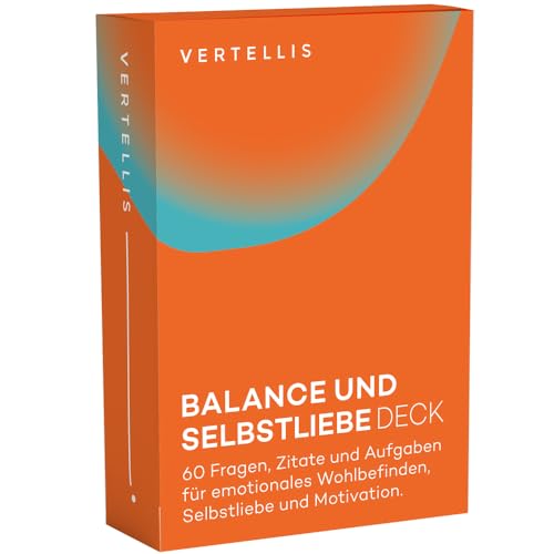 Vertellis Balance und Selbstliebe Deck Reise zu Mir selbst 60 Fragen Zitate und Aufgaben für emotionales Wolhbefinden Achtsamkeitskarten Selbstliebe und Motivation.