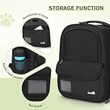 pecute Haustier Rucksack 6kg, Tragbare und Faltbare Katzentasche, Atmungsaktive und Leichte Hundetasche, Wasserdichtes Oxford-Tuch, für Reisen, Wandern,Schwarz