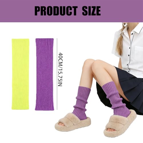Image of 2 Pcs Leg Warmers Y2k, Leg Warmers, Y2k Accessories, Cute Kawaii Cream Legwarmers for Women Winter