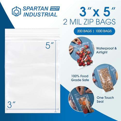 image for Spartan Industrial - 3” X 5” (1000 Count) 2 Mil Clear Reclosable Z