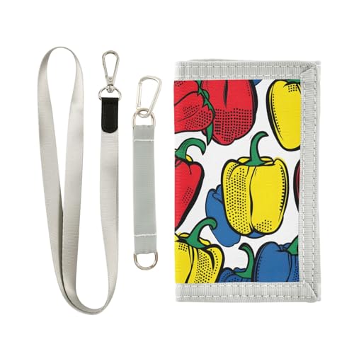 ALAZA Kids Wallets for Boys Girls Toddler Trifold Wallet Children Small Bell Pepper with Zipper Coin Pocket