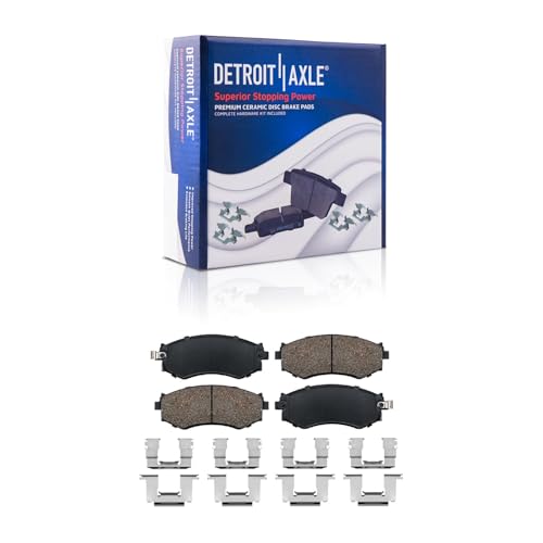 Image of Detroit Axle - Brake Kit for 01-06 Nissan Sentra Replacement 2001 2002 2003 2004 2005 2006 Drilled & Slotted Brake Rotors Ceramic Brakes Pads 1.8L 4 Lugs Front and Rear: 10.10'' inch Front Rotors