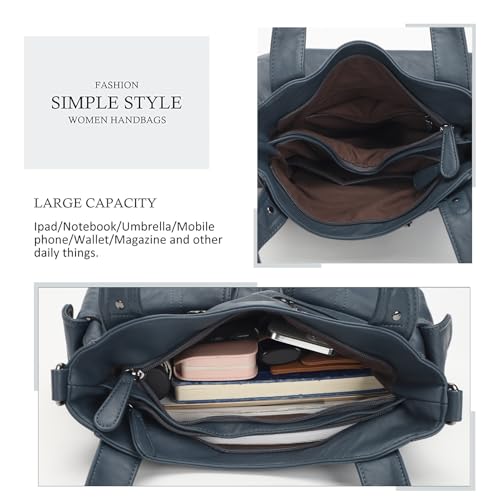 Image of KL928 Women's Large Purses Handbags PU Leather Multi-Pocket Shoulder Bag | Large