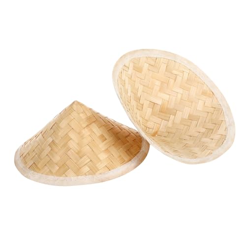2pcs Hand-woven Hats for Boys and Girls Decorative Straw Hats for Classrooms and Art Projects DIY Photo Props and Natural Home Decor