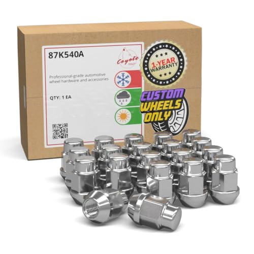 Image of Wheel Accessories Parts 20 Pcs 7 /16 inch-20 Thread Bulge Acorn 35mm 1.38 inch Long Lug Nuts Chrome 3 /4 inch 19mm Hex Fits Argo UTV 6X6 Frontier Conquest Vanguard | 8x8 Aurora Avenger Frontier Vanguard