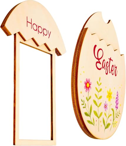 Support en bois Happy Easter - Idée cadeau pour fêtes de Pâques