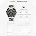 OLEVS Watch Men Black Watches for Men Luxury Analog Quartz Wrist Chronograph Dress Waterproof Mens Watches Big Face Moon Phase Business Fashion Metal Stainless Steel Reloj para Hombre Originales