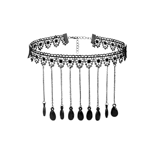 Tour de cou dentelle noire et rose velours parfait pour fête et cosplay
