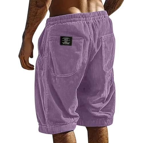 Beach Shorts for Men Fashion Vacation Cruise Clothes Quick Dry Summer Casual Shorts Cotton Funny Resort Wear Purple 5XL