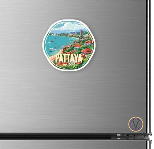 Image of Pattaya Acrylic Fridge Magnet - UV Textured Printed, Stylish Multicolor Magnet for Fridge, Wardrobe & Metal Surfaces, Pack of 1 (Pattaya)