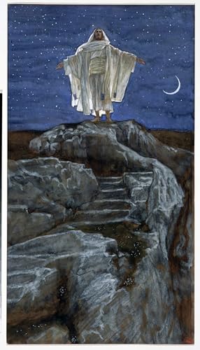 Tableau impressions d'art mural Le Christ sortant seul dans une montagne de Jacques 60x90cm