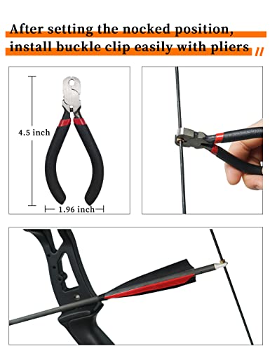 longbowmaker Archery Bow String Nock Points Pliers Set T Shape Bow Square Ruler Nocking Point Buckles Plier - Image 4