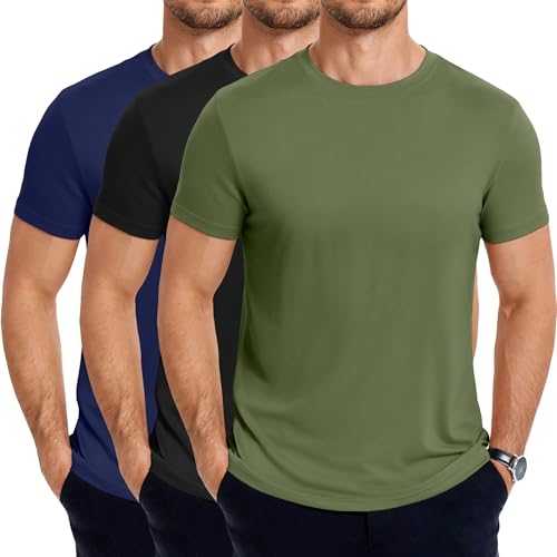 coofandy men39s short sleeve t-shirts crew neck casual summer t shirts 1-3 pack basic tee shirt